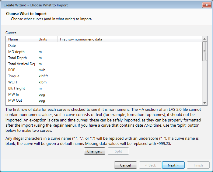 The Choose What To Import page of the Import Wizard