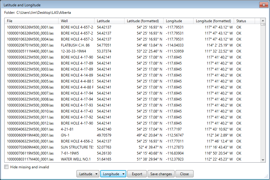 All longitude values have been corrected