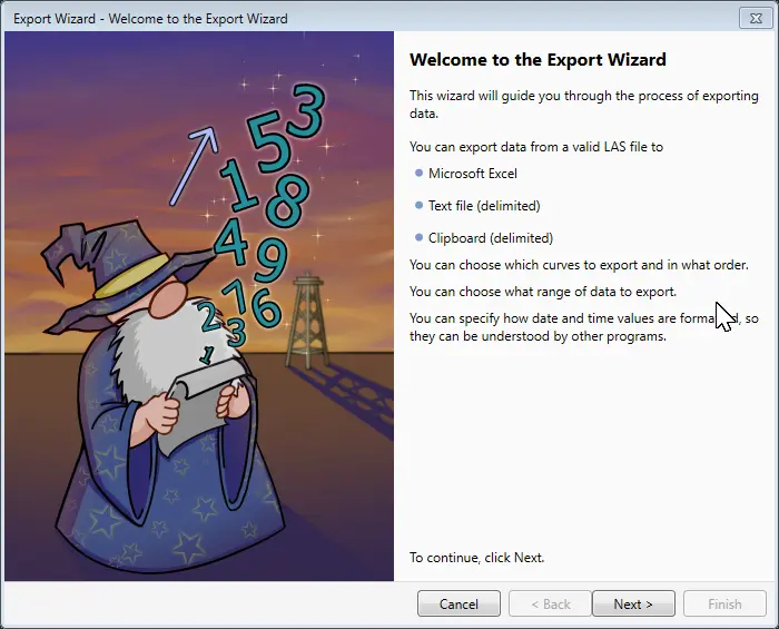 Export wizard